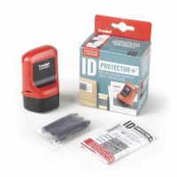 TRODAT ID Protector Tintenroller Inkl. 3 Nachfülltinten Schwarz, Feuerrot, Kissen Schwarz, Rot, 50 mm, 80 mm, 55,2 g