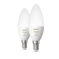 Signify Philips Hue White and Color ambiance E14 - Smarte Lampe Kerzenform Doppelpack - 470, Intelligentes Leuchtmittel, Bluetooth/Zigbee, Weiß, Integrierte LED, E14, B39