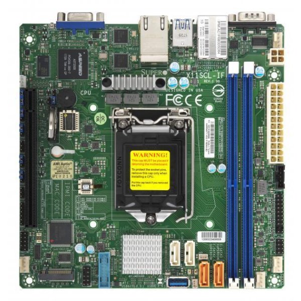 Supermicro MBD-X11SCL-IF-B, Intel, LGA 1151 (Socket H4), Intel® Celeron®, Intel® Core™ i3, Intel® Pentium®, Intel Xeon E, LGA 1151 (Socket H4), DDR4-SDRAM, 64 GB