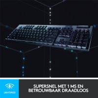 Logitech G G915, Volle Größe (100%), Kabellos, RF Wireless + Bluetooth, Mechanischer Switch, QWERTY, Karbon