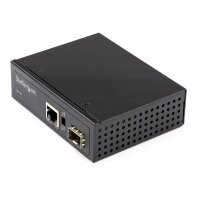 StarTech.com PoE + Industrial Media Converter 60W - Medienkonverter LWL Kupfer - Singlemode-/Multimode Glasfaser auf Kupfer Gigabit Ethernet - Mini/Kompaktgröße - IP-30/ -40°C bis 75°C, 1000 Mbit/s, IEEE 802.3, IEEE 802.3u, IEEE 802.3z, Voll, SFP,