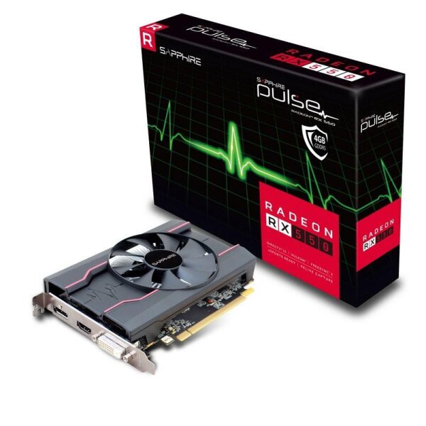 Sapphire 11268-01-20G, Radeon RX 550, 4 GB, GDDR5, 128 Bit, 5120 x 2880 Pixel, PCI Express 2.0