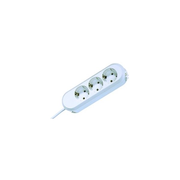 Bachmann 3x Schuko H05VV-F 3G 1.50mm² 16A/3680W 3m, 3 m, Kunststoff, Weiß, 3 AC-Ausgänge, 3680 W, 16 A