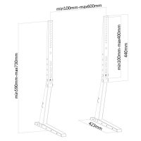 Neomounts Monitor-Tischhalterung, 94 cm (37"), 177,8 cm (70"), 35 kg, 200 x 200 mm, 600 x 400 mm, Schwarz