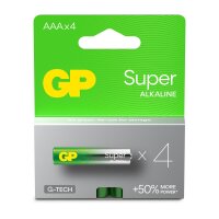 GP Battery Super Alkaline GP24A, Einwegbatterie, AAA, Alkali, 1,5 V, 4 Stück(e), Cd (cadmium), Hg (Quecksilber)