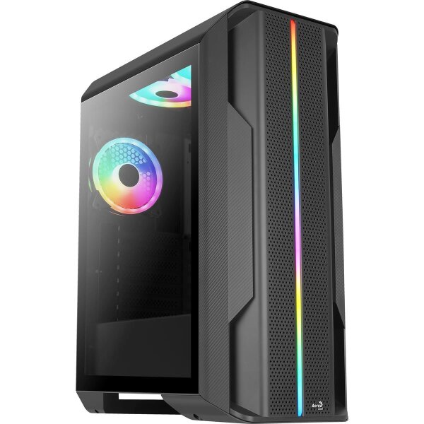 AEROCOOL ADVANCED TECHNOLOGIES Aerocool Splinter Duo, Midi Tower, PC, Schwarz, ATX, micro ATX, Mini-ITX, ABS, SPCC, 16,1 cm