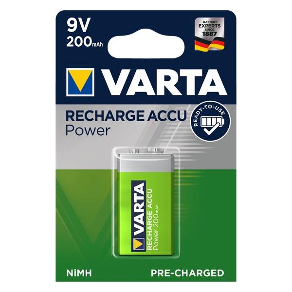 Varta -56722/1, Wiederaufladbarer Akku, 9V, Nickel-Metallhydrid (NiMH), 8,4 V, 1 Stück(e), 200 mAh