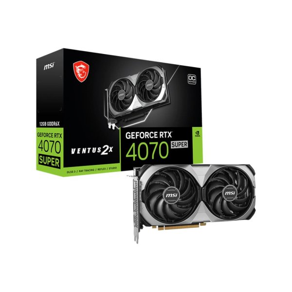 MSI VENTUS GeForce RTX 4070 SUPER 12G 2X OC, GeForce RTX 4070 SUPER, 12 GB, GDDR6X, 192 Bit, 7680 x 4320 Pixel, PCI Express 4.0