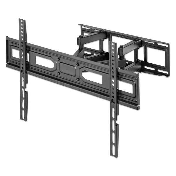 Manhattan TV-Wandhalterung, neigbar, schwenkbar und horizontal nachjustierbar, 100 x 100 mm, 600 x 400 mm, -15 - 3°, -60 - 60°, Stahl, Schwarz