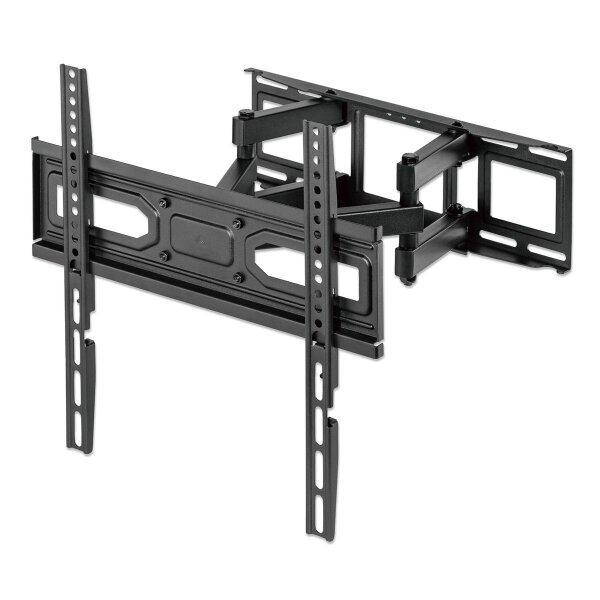 Manhattan TV-Wandhalterung, neigbar, schwenkbar und horizontal nachjustierbar, 100 x 100 mm, 400 x 400 mm, -15 - 3°, -60 - 60°, Stahl, Schwarz