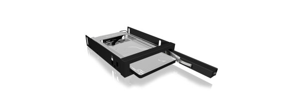 ICY BOX IB-2216StS, 8,89 cm (3.5 Zoll), Speicherlaufwerkbehälter, 2.5 Zoll, SATA, SATA II, Schwarz, Aluminium, Kunststoff