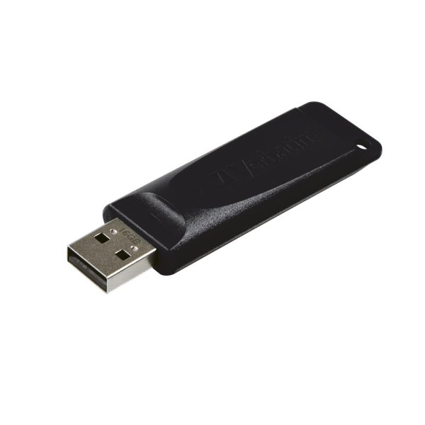 Verbatim Slider - USB-Stick 16 GB - Schwarz, 16 GB, USB Typ-A, 2.0, 10 MB/s, Dia, Schwarz