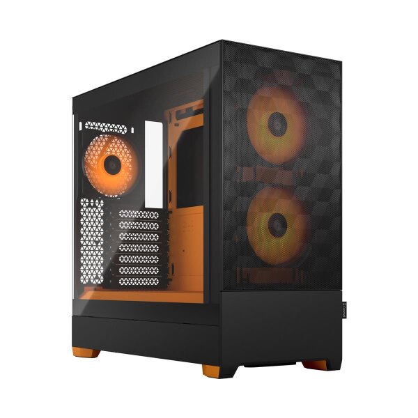 Fractal Design Pop Air, Tower, PC, Schwarz, Orange, ATX, micro ATX, Mini-ITX, Stahl, Gehärtetes Glas, Multi