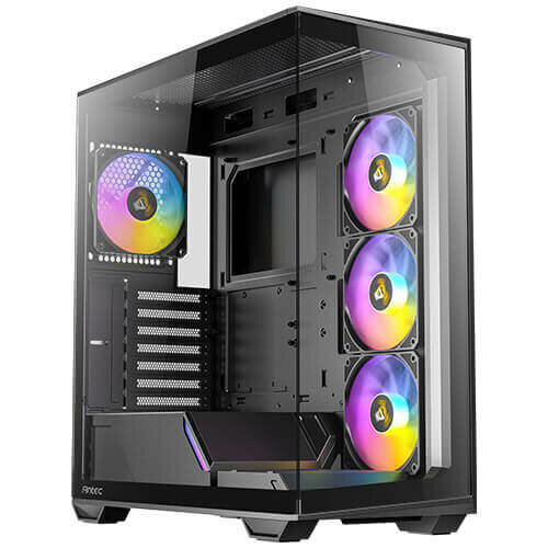 Antec C3, Midi Tower, PC, Schwarz, ATX, ITX, micro ATX, Glas, Kunststoff, Stahl, 16 cm