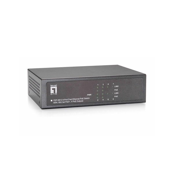 LevelOne FEP-0812W90, Fast Ethernet (10/100), Vollduplex, Power over Ethernet (PoE)