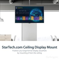 StarTech.com TV-Deckenhalterung - Vollbewegliche, Universelle, Hängende Einzelbildschirmhalterung mit Langem, Verstellbarem Teleskopmast - Neigbar/Schwenkbar - VESA-Halterung für 32"-75" Bildschirme, 50 kg, 81,3 cm (32"), 190,5 cm (75"), 200 x 200 mm, 600