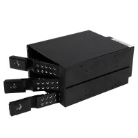 StarTech.com 3-fach 3,5" trägerloser SATA Festplatten Aluminium Wechselrahmen Backplane, SATA, Serial ATA II, Serial ATA III, 3.5", 1,2 kg, Schwarz