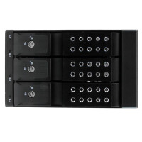 StarTech.com 3-fach 3,5" trägerloser SATA Festplatten Aluminium Wechselrahmen Backplane, SATA, Serial ATA II, Serial ATA III, 3.5", 1,2 kg, Schwarz