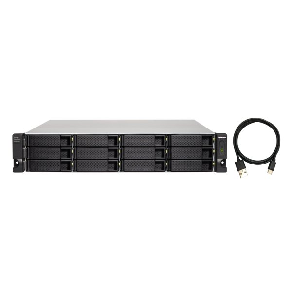 QNAP TL-R1200C-RP, HDD / SSD-Gehäuse, 2.5/3.5", Serial ATA III, 6 Gbit/s, Rack-Einbau, Schwarz, Grau