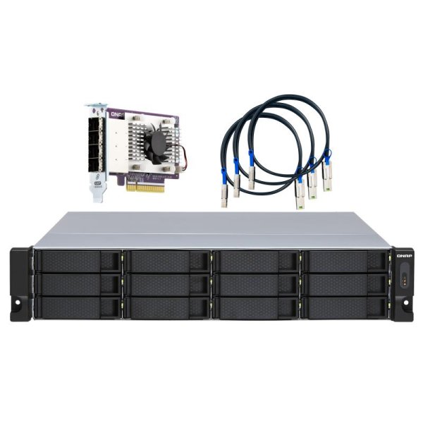 QNAP TL-R1200S-RP, HDD / SSD-Gehäuse, 2.5/3.5", Serial ATA III, 6 Gbit/s, Hot-Swap, Schwarz, Grau