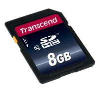 Transcend TS8GSDHC10, 8 GB, SDHC, Klasse 10, NAND, 30 MB/s, Schwarz