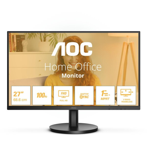 AOC B3 27B3HMA2, 68,6 cm (27"), 1920 x 1080 Pixel, Full HD, LCD, 1 ms, Schwarz