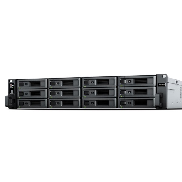 Synology RackStation RS2423RP+, NAS, Rack (2U), AMD Ryzen, V1780B, Schwarz, Grau