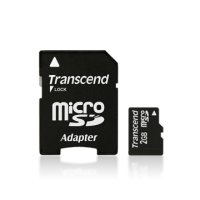 Transcend TS2GUSD, 2 GB, MicroSD, NAND, 20 MB/s, 13 MB/s, Schwarz