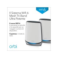 Netgear RBK852 Dual-Band (2,4 GHz/5 GHz) Wi-Fi 6 (802.11ax) Schwarz, Grau 4 Intern, Grau, Weiß, Intern, Aktivität, LAN, Link, Leistung, System, WAN, WLAN, Mit kugelförmiger Richtcharakteristik, 350 m², CE, FCC