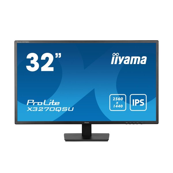 Iiyama ProLite X3270QSU-B1, 81,3 cm (32"), 2560 x 1440 Pixel, Wide Quad HD, LED, 3 ms, Schwarz