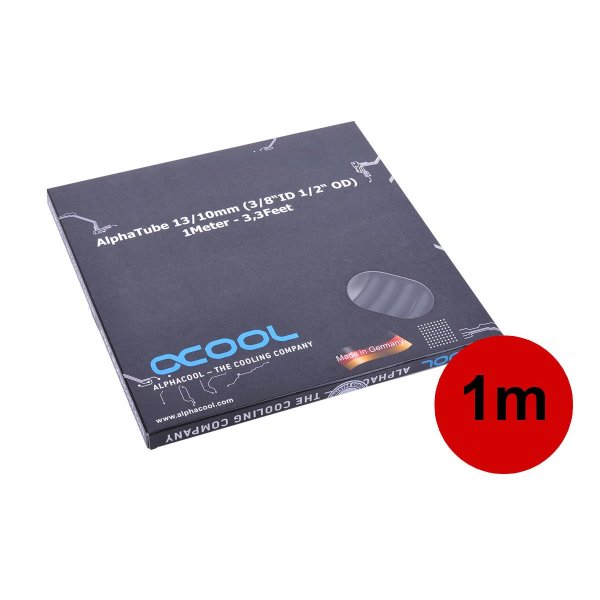 Alphacool 18533, Röhre, Polyvinylchlorid (PVC), Schwarz, 60 °C, 4 bar, 1,3 cm