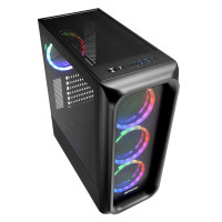 Sharkoon TK5M RGB ATX, Desktop, PC, Schwarz, ATX, micro ATX, Mini-ITX, Metall, Kunststoff, Gehärtetes Glas, Multi