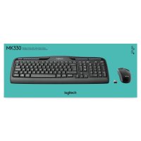 Logitech Wireless Combo MK330, Volle Größe (100%), Kabellos, USB, QWERTY, Schwarz, Maus enthalten