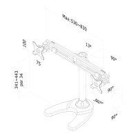 Neomounts Monitor-Tischhalterung, 8 kg, 48,3 cm (19"), 76,2 cm (30"), 100 x 100 mm, Höhenverstellung, Schwarz