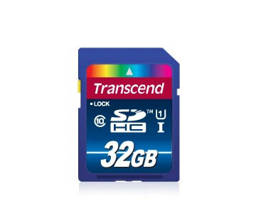 Transcend 32GB SDHC Class 10 UHS-I, 32 GB, SDHC, Klasse 10, NAND, 90 MB/s, Class 1 (U1)