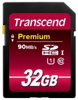 Transcend 32GB SDHC Class 10 UHS-I, 32 GB, SDHC, Klasse 10, NAND, 90 MB/s, Class 1 (U1)