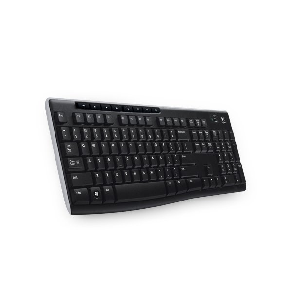 Logitech Wireless Keyboard K270, Volle Größe (100%), Kabellos, RF Wireless, AZERTY, Schwarz