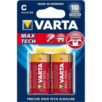 Varta MAX TECH 2x Alkaline C, Einwegbatterie, C, Alkali,...