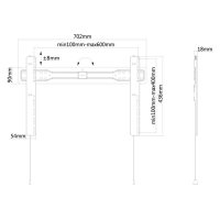 Neomounts Monitor-Wandhalterung, 94 cm (37"), 190,5 cm (75"), 35 kg, 200 x 200 mm, 600 x 400 mm, Schwarz