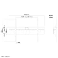 Neomounts Monitor-Wandhalterung und Mediabox Wandhalter, 94 cm (37"), 190,5 cm (75"), 35 kg, 200 x 200 mm, 600 x 400 mm, Schwarz