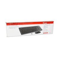 Equip Kabelloses Tastatur und Mausset, ES Layout (QWERTY), Volle Größe (100%), Kabellos, RF Wireless, QWERTY, Schwarz, Maus enthalten