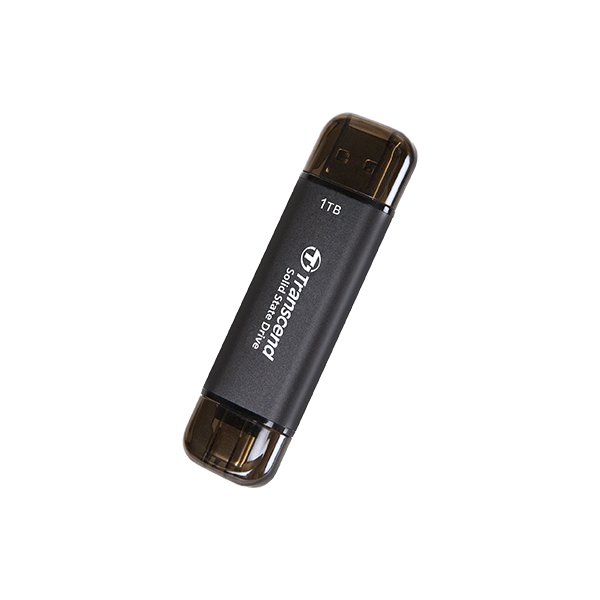 Transcend ESD310C, 256 GB, USB Typ-A auf USB Typ-C, USB 3.2 Gen 2x2, 1050 MB/s, Schwarz