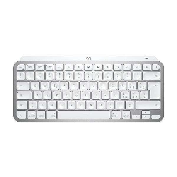 Logitech MX Keys Mini For Mac Minimalist Wireless Illuminated Keyboard, Mini, Kabellos, Bluetooth, LED, Grau