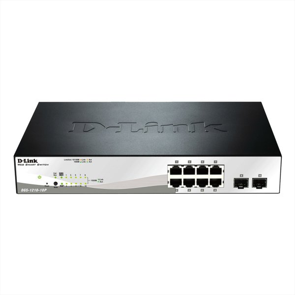 D-Link DGS-1210-10P, Managed, L2, Gigabit Ethernet (10/100/1000), Power over Ethernet (PoE), Rack-Einbau, 1U