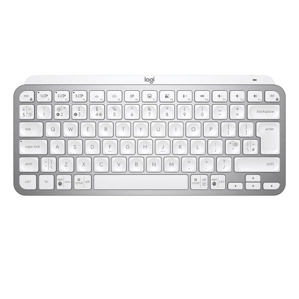 Logitech MX Keys Mini Minimalist Wireless Illuminated Keyboard, Mini, Kabellos, RF Wireless + Bluetooth, QWERTZ, LED, Grau