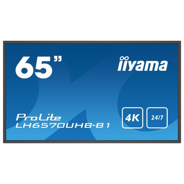 Iiyama LH6570UHB-B1, Digital Signage Flachbildschirm, 163,8 cm (64.5"), VA, 3840 x 2160 Pixel, 24/7