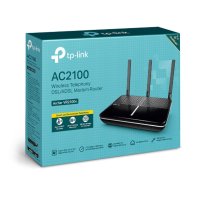 TP-LINK Archer VR2100v, Wi-Fi 5 (802.11ac), Dual-Band (2,4 GHz/5 GHz), Eingebauter Ethernet-Anschluss, 5G, Schwarz, Tabletop-Router