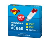 AVM FRITZ!WLAN AC 860, Verkabelt & Kabellos, USB, WLAN, Wi-Fi 5 (802.11ac), 866 Mbit/s, Rot, Durchscheinend