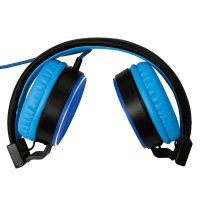 LogiLink HS0049BL, Kopfhörer, Kopfband, Musik, Schwarz, Blau, Binaural, 1,2 m