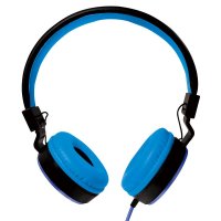 LogiLink HS0049BL, Kopfhörer, Kopfband, Musik, Schwarz, Blau, Binaural, 1,2 m